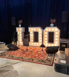 Marquee Letters with lights to rent for weddings